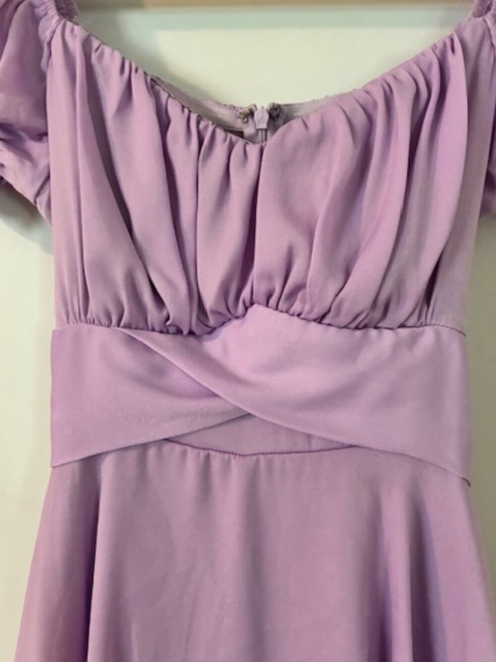 Love Lola Purple Satin Jumper with Cap-Sleeves - Small